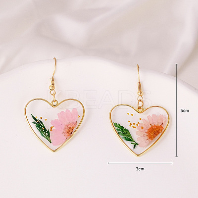 Heart Alloy Resin Dangle Earrings FS-WG72C44-01-1