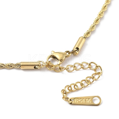 Ion Plating(IP) 304 Stainless Steel Rope Chain Necklace for Men Women NJEW-M200-04G-1