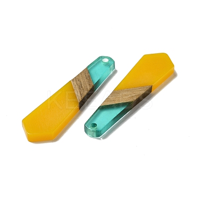Opaque Resin & Walnut Wood Pendants RESI-D060-B-05-1
