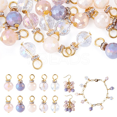 25Pcs Electroplate Glass Charms PALLOY-TAC0314-1