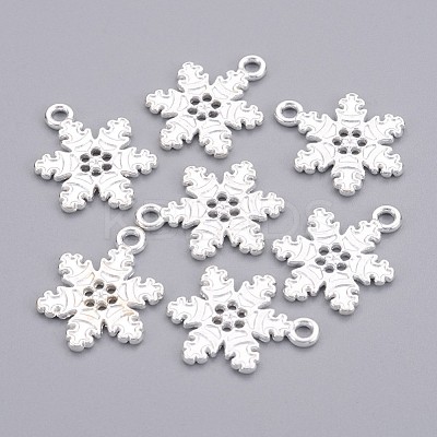 Tibetan Style Alloy Snowflake Pendants TIBEP-EA115Y-S-FF-1