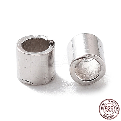 Anti-Tarnish Rhodium Plated 925 Sterling Silver Spacer Tube Beads STER-Z006-01B-P-1