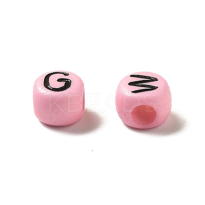 Opaque Acrylic Beads OACR-R005-02B-1
