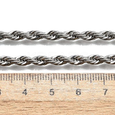 Tarnish Resistant Trendy Men's 304 Stainless Steel Rope Chain Necklaces NJEW-M072-D-02-1