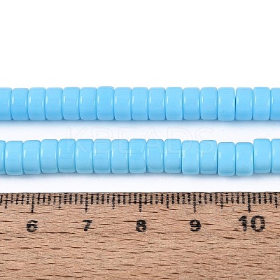 Opaque Solid Color Glass Beads Strands GLAA-N026-3x6mm-15-1