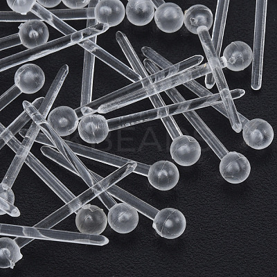 Plastic Tiny Ball Stud Earrings EJEW-N022-01A-1
