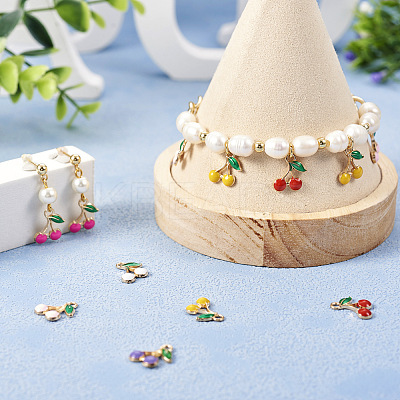 60Pcs 6 Colors Alloy Enamel Charms FIND-TA0002-31-1