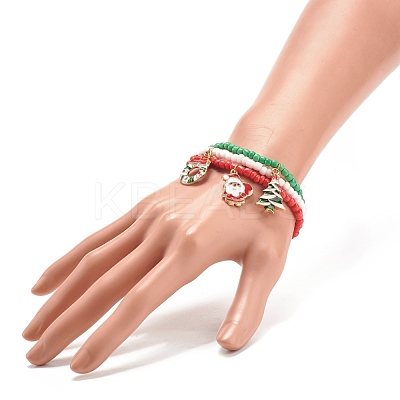 3Pcs 3 Style Glass Seed Stretch Bracelets Set BJEW-JB08200-1