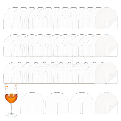 50Pcs Arch Acrylic Wine Glass Tags FIND-NB0013-02A-1