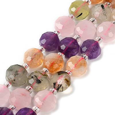 Natural Amethyst & Prehnite & Rose Quartz & Citrine Beads Strands G-B153-A12-1