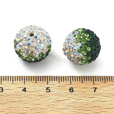 Gradient Color Design Polymer Clay Rhinestone Beads CLAY-NH0001-03-1