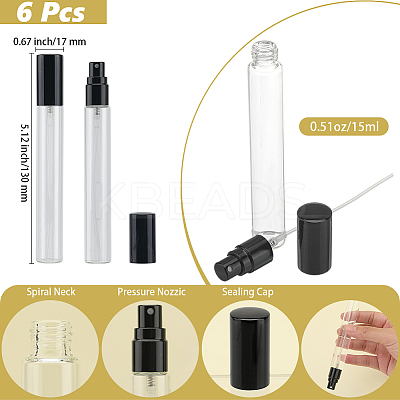 6Pcs Empty Portable Glass Spray Bottles CON-DJ0001-06A-1