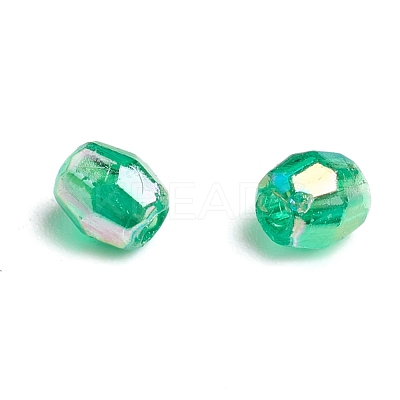 Mixed Color Plating Faceted Round Acrylic Spacer Beads X-PL400-1