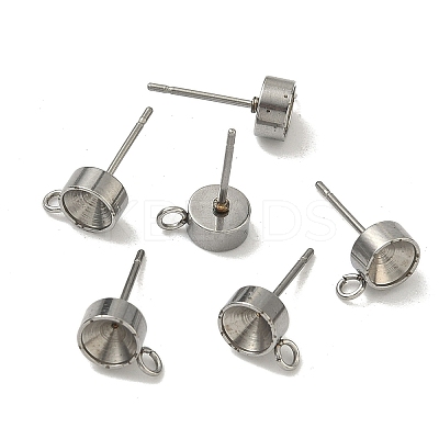 Non-Tarnish 201 Stainless Steel Stud Earring Settings STAS-S041-08-1