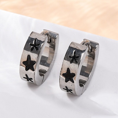 304 Stainless Steel with Enamel Earrings EJEW-M001-20A-P-1