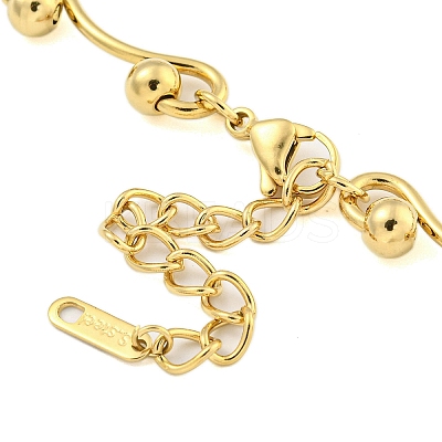 Ion Plating(IP) 304 Stainless Steel Ball Link Necklaces for Women NJEW-S426-08G-1