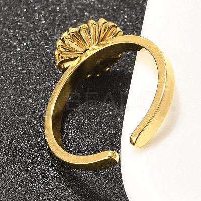 304 Stainless Steel Open Cuff Ring for Women RJEW-B109-01G-01-1