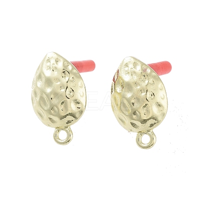 Rack Plating Golden Alloy Stud Earring Findings EJEW-B036-01G-02-1