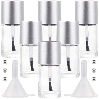 Transparent Glass Nail Polish Empty Bottle AJEW-GF0009-76B-01-1