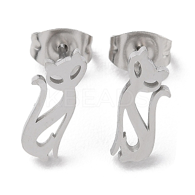 Non-Tarnish 304 Stainless Steel Stud Earrings EJEW-B022-04P-1
