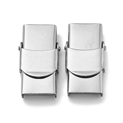 Non-Tarnish 201 Stainless Steel Watch Band Clasps X-STAS-C006-1-02-1