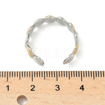 304 Stainless Steel Double Color Cuff Rings RJEW-S635-01GP-C-1