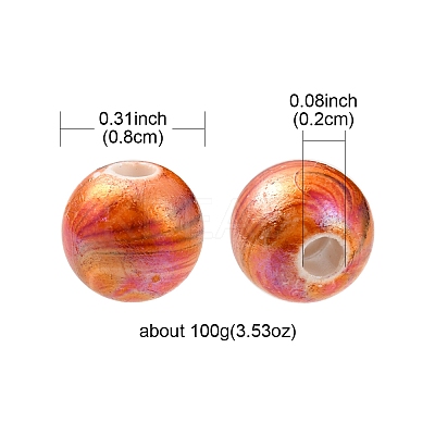AB Color Wave Printed Acrylic Beads SACR-YW0001-48-1