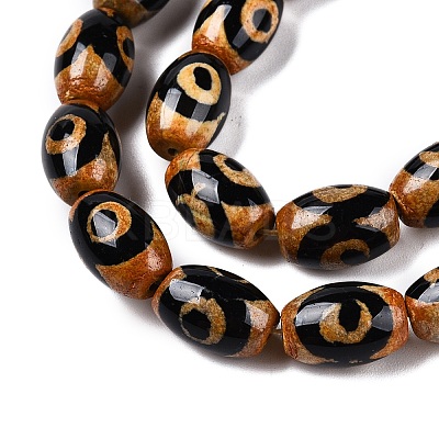 Natural Tibetan Agate 3-Eye Beads Strands G-T138-195C-1