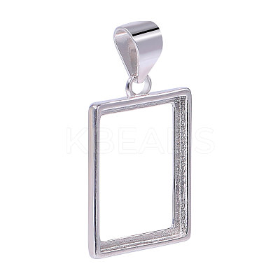 1Pc 925 Sterling Silver Pendant Cabochon Settings STER-BC0002-77A-1