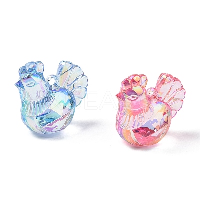 Electroplate Transparent Acrylic Pendants OACR-I014-30-1