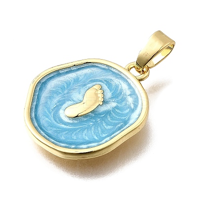 Brass Enamel Pendants KK-P336-41G-01-1