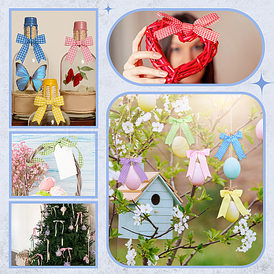 50Pcs 5 Colors Polyester Bowknot Gift Box Packing Decorations HJEW-PH02112-1