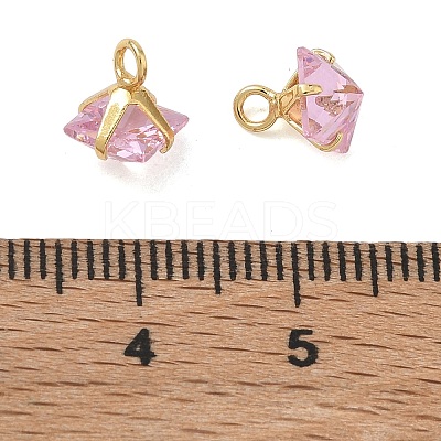 Brass Pave Cubic Zirconia Charms CU-CBABEB3-05G-1