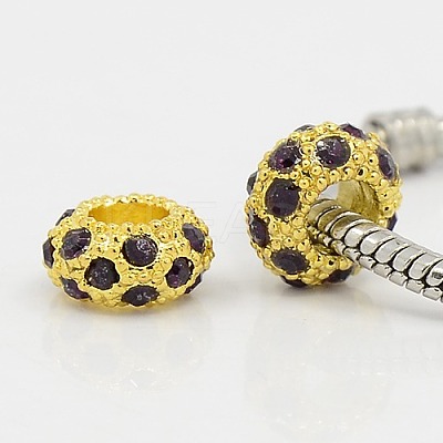 Alloy Rhinestone European Beads CPDL-H011-1