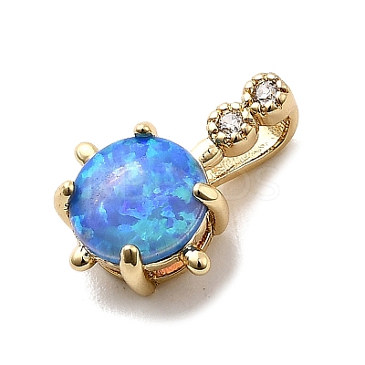 Synthetic Opal Flat Round Oval Charms KK-H089-05A-02-1