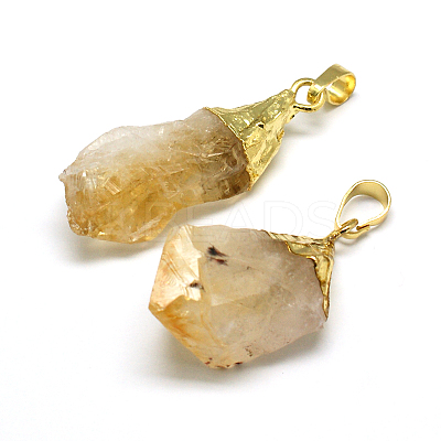 Natural Raw Rough Citrine Pendants G-M040-M08-1