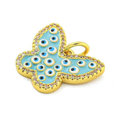 Brass Micro Pave Clear Cubic Zirconia Pendants KK-R159-15G-02-1