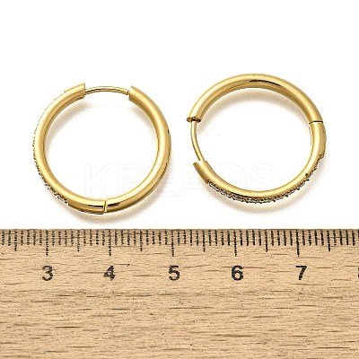 304 Stainless Steel Micro Pave Clear Cubic Zirconia Huggie Hoop Earrings EJEW-C096-01H-G01-1