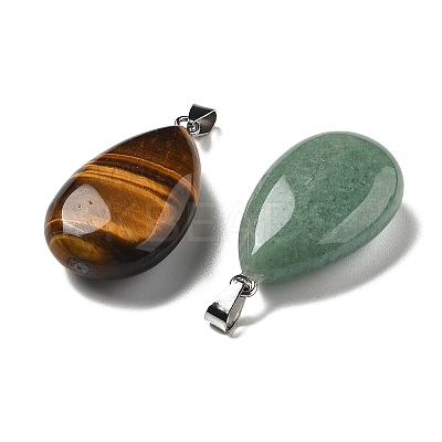 Teardrop Gemstone Pendants G-P563-01P-1