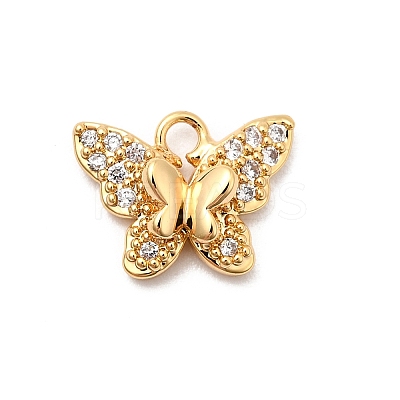 Brass Micro Pave Cubic Zirconia Charms KK-F916-13G-1