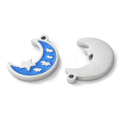304 Stainless Steel Enamel Charms STAS-M102-21P-01-1