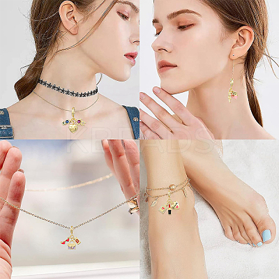 1Pc Valentine's Day Brass Clear Cubic Zirconia Makeup European Dangle Charms KK-YW0002-59A-1