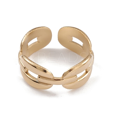 Ion Plating(IP) 304 Stainless Steel Hollow Out Oval Cuff Rings for Women RJEW-G285-60G-1