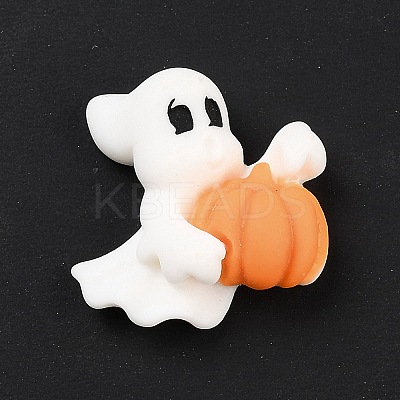 Ghost with Pumpkin Opaque Resin Cabochons LS-RESI-F031-09-1