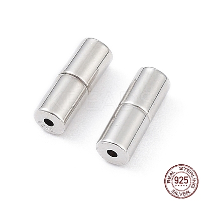 Anti-Tarnish Rhodium Plated 925 Sterling Silver Screw Clasps STER-K173-08P-1