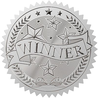 34 Sheets Silver Foil Embossed PET Picture Sticker DIY-WH0528-017-1