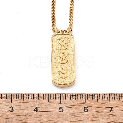 304 Stainless Steel Rectangle Number Pendant Necklaces NJEW-D300-01G-08-1