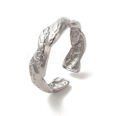 Non-Tarnish 304 Stainless Steel Open Cuff Ring RJEW-C068-03D-P-1