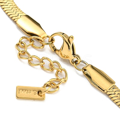 Ion Plating(IP) 304 Stainless Steel Herringbone Chain Bracelets for Women BJEW-A017-01G-1