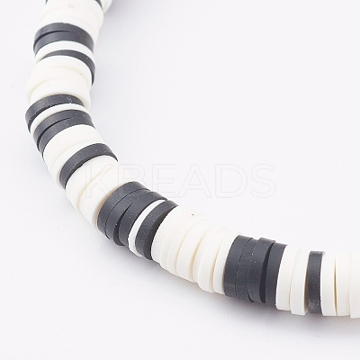 Polymer Clay Heishi Beaded Stretch Bracelets BJEW-JB06026-03-1